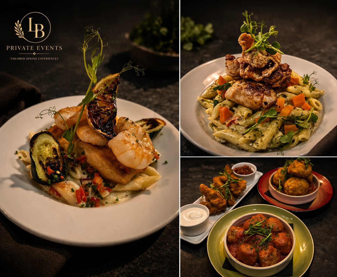 Gourmet dishes collage